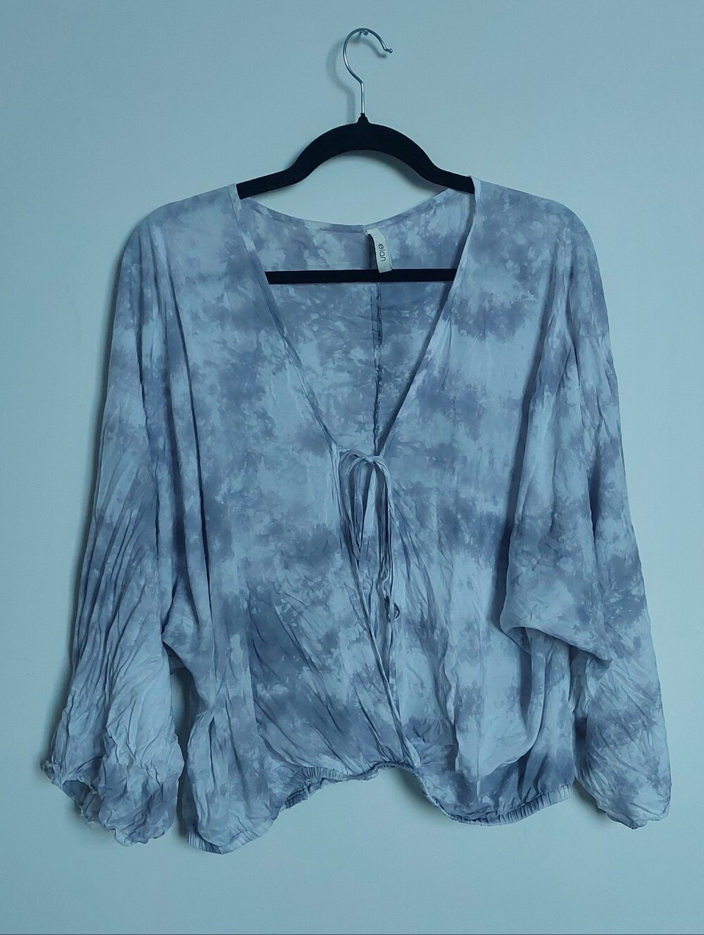 Women's Tie-Front Flowing Blouse - Light Purple Size S/M